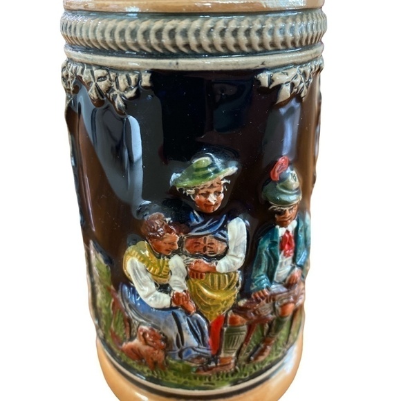 VINTAGE WESTERN Germany DRM 63 Beer Stein Mug with Lid 12 oz - Picture 2 of 10